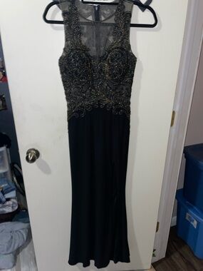 Embellished Black Prom Dress